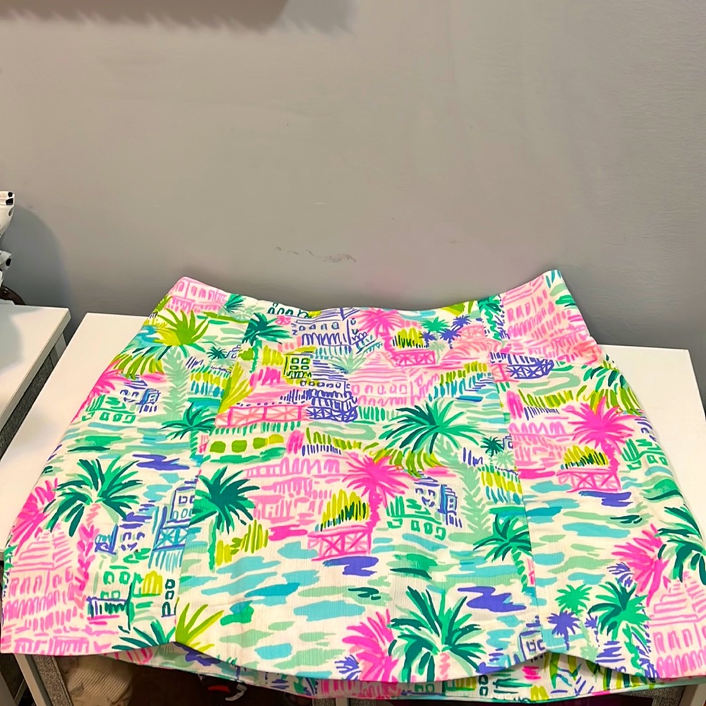 Lilly Pulitzer cotton scallop hem skort w built in shorts